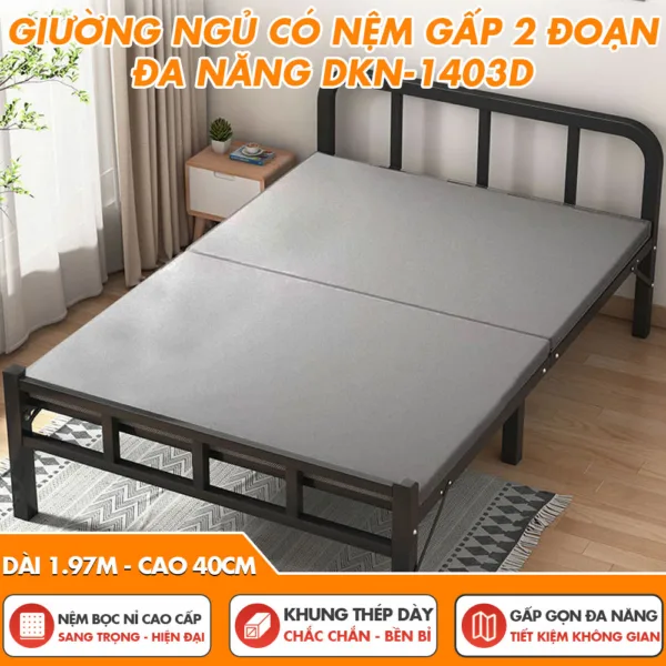 [RỘNG RÃI - GIÁ RẺ - CHẮC CHẮN] Giường Ngủ Có Nệm Gấp Gọn DAKITA DKN-1403D