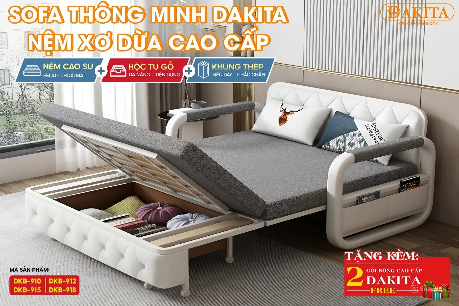 Sofa Thông Minh Nệm Cao Su Non