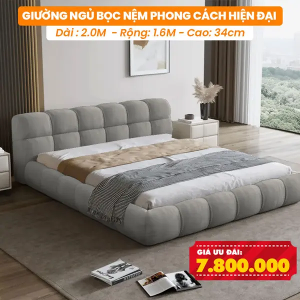 Giường Ngủ Bọc Nệm DAKITA Phong Cách Hiện Đại