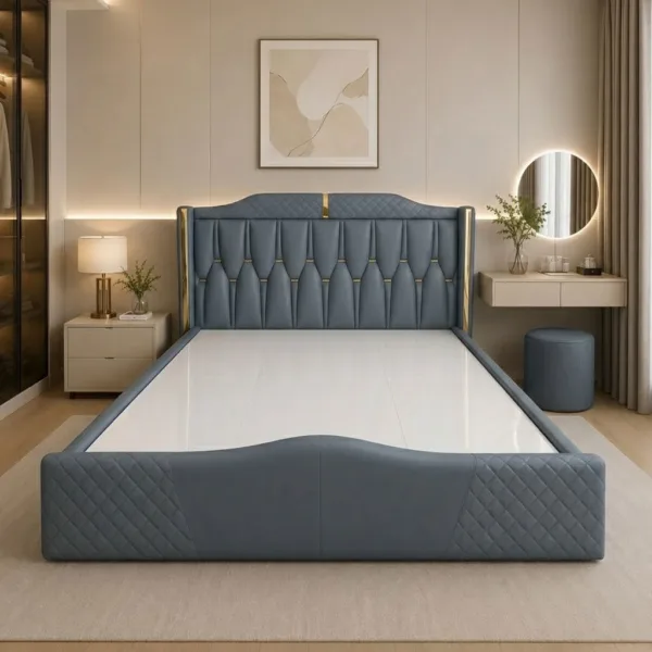 Giường Ngủ Bọc Nệm DAKITA Phong Cách Hiện Đại Màu Xám Đậm