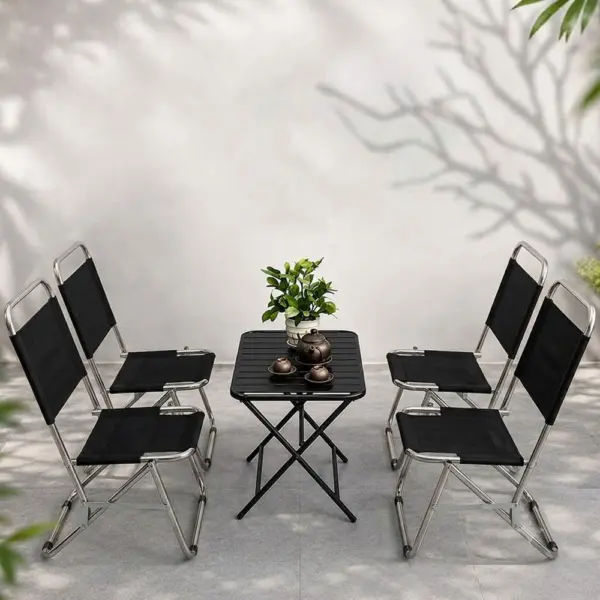 Ghế Lưới Cafe Inox Lưng Thấp - Ghế Câu Cá - Ghế Du Lịch
