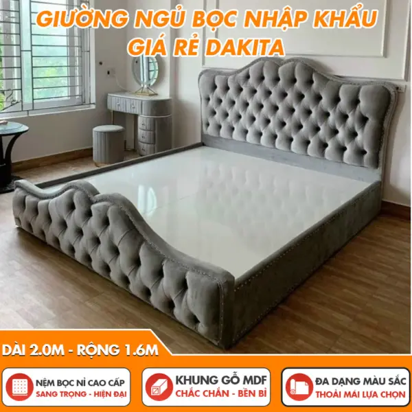 [Bọc Nệm Theo Yêu Cầu] Giường Ngủ Bọc Nệm DAKITA Giá Rẻ