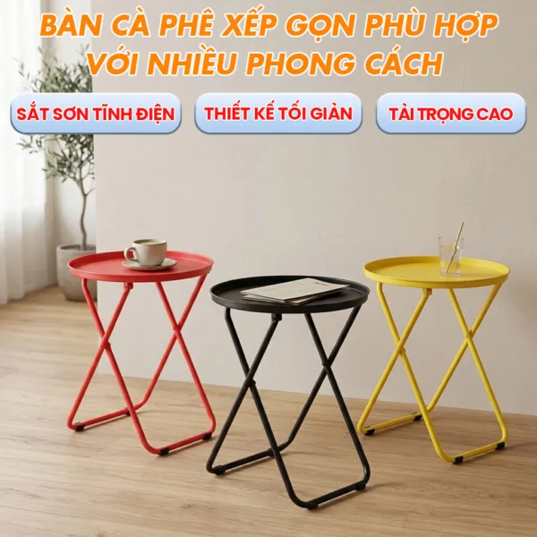 Bàn Xếp Cà Phê / Trà Chanh Xếp Gọn Linh Hoạt Tiết Kiệm Diện Tích