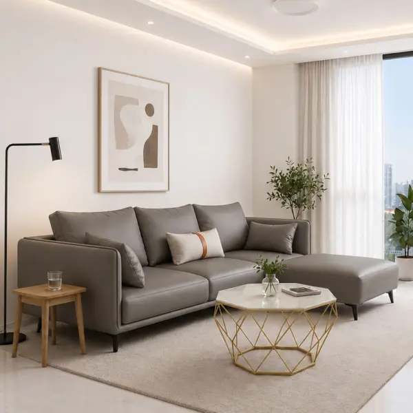 Sofa Băng Phòng Khách Vải Da Chống Trầy Cao Cấp DAKITA