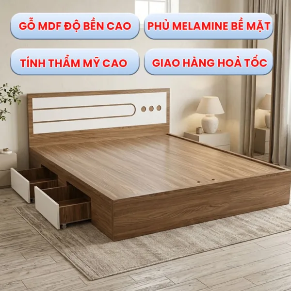 [GIÁ RẺ| MIỄN SHIP] Giường Ngủ Gỗ MDF Cao Cấp Xưởng Đức Lợi Đủ Kích Thước 0.8m, 1m, 1.2m, 1.4m, 1.6m, 1.8m, 2m