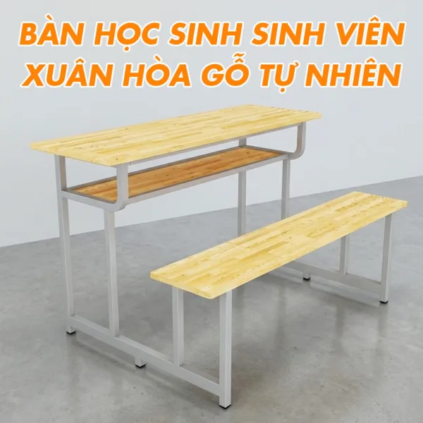 Bàn Học Sinh Sinh Viên Xuân Hòa Gỗ Tự Nhiên BSV-02-00A-CS