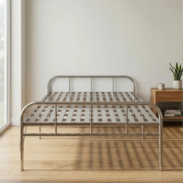 Giường Ngủ Inox Xếp Gọn Cao 40cm Chắc Chắn