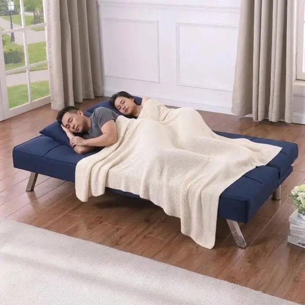 [6 Chân Inox - Phù Hợp Cho Căn Hộ Nhỏ] Sofa Bed Giường Ngủ Nệm Bọt Biển Dày Dặn Êm Ái