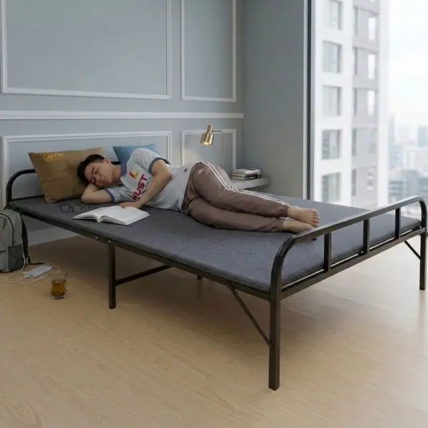Giường Ngủ Có Nệm Gấp Gọn Khung Thép Chắc Chắn Phù Hợp Cho Sinh Viên Học Sinh