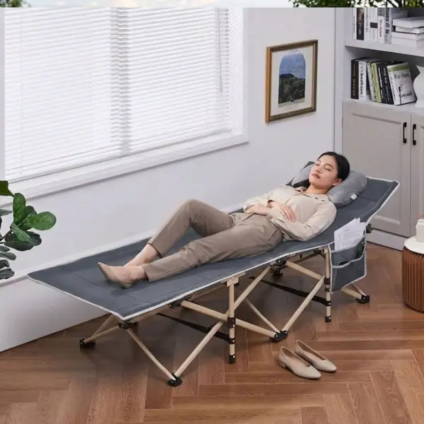 [NỆM ÊM, CHÂN THÉP CHẮC CHẮN] Giường Ngủ Văn Phòng Nhỏ Gọn Giá Rẻ