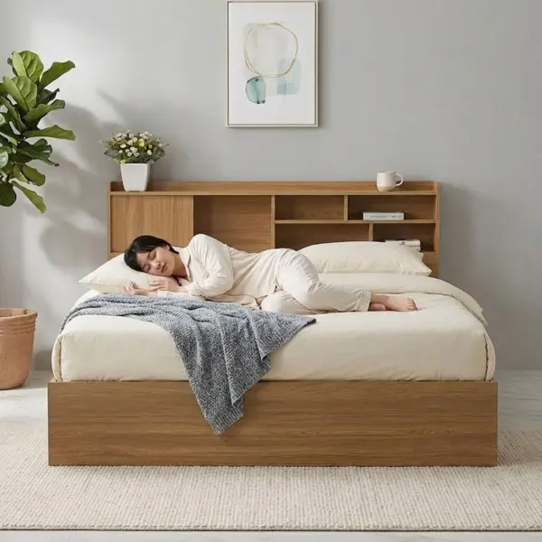 Giường Ngủ Gỗ MDF Cao Cấp Cho Khu Nghỉ Dưỡng Khách Sạn Cao Cấp Có 2 Ngắn Kéo Sang Trọng