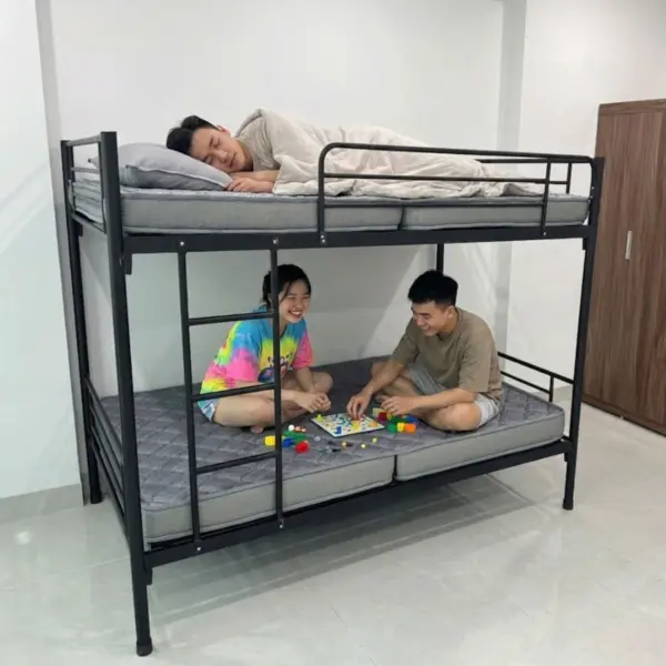 Giường Sắt 2 Tầng Sơn Sang Trọng Tiện Nghi Phù Hợp Với Không Gian Nhỏ