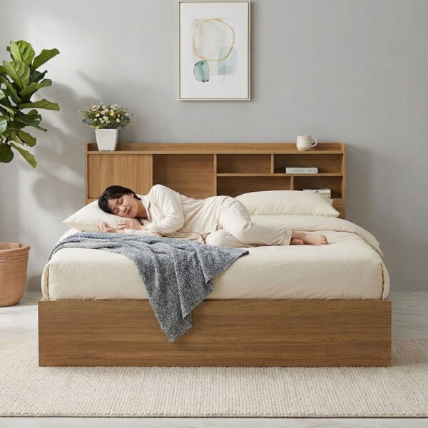 Giường Ngủ Gỗ MDF Cao Cấp Có 2 Ngắn Kéo Sang Trọng
