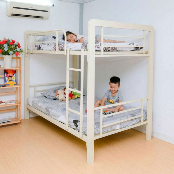 Giường Sắt Hai Tầng Hộp 48 Trên 1.6m Dưới 1.6m DAKITA Trắng/Đen