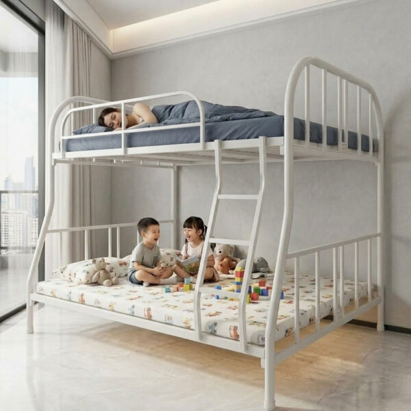 Giường Sắt Hai Tầng Ống Tròn Trên 1.6m Dưới 1.8m DAKITA