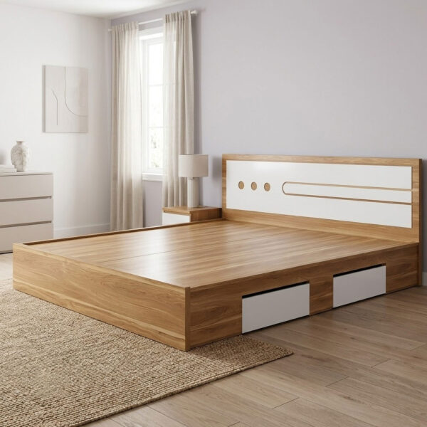 Giường Ngủ Gỗ MDF Cao Cấp Phủ Melamine Cứng Cáp Bền Bỉ