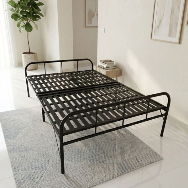 [THÉP DÀY - GẤP GỌN] Giường Sắt Xếp Gọn 2 Đoạn Tiện Lợi Sắt Dày Hơn So Với Thị Trường Rộng 1.2m