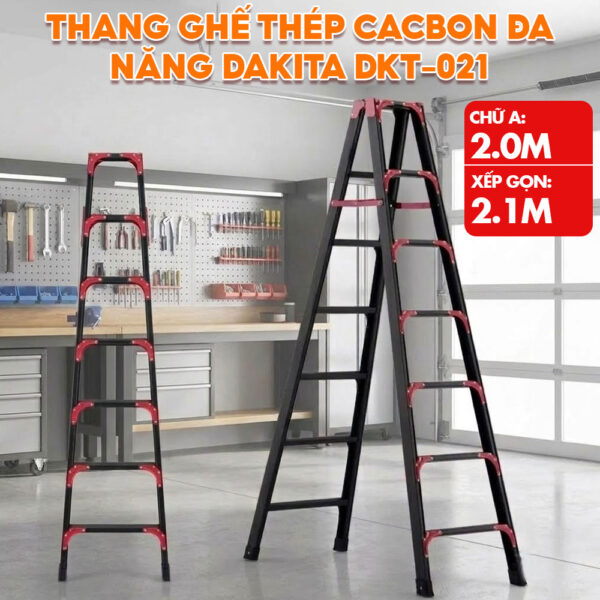 Thang Ghế Thép Cacbon Đa Năng Bản To Vân Chống Trượt DKT-021