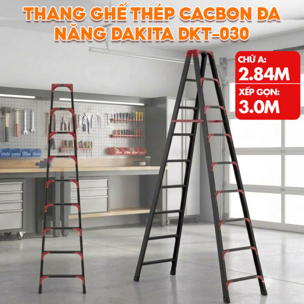 Thang Ghế Thép Cacbon Đa Năng Bản To Vân Chống Trượt DKT-030