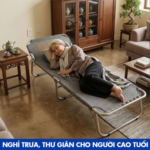 Giường Bố Vải Lưới Textilen Nằm Êm Mát, Không Kêu Cót Két, Ít Giãn, Thụng Vải