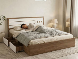 Giường Ngủ MDF Có Hộc Tủ