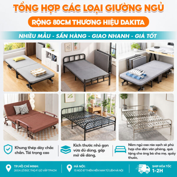 Tổng Hợp Các Loại Giường Ngủ Rộng 80cm Thương Hiệu Dakita
