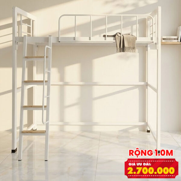 Rộng 1m - Giường Sắt 1 Tầng Gác Lửng Cao Cấp DAKITA