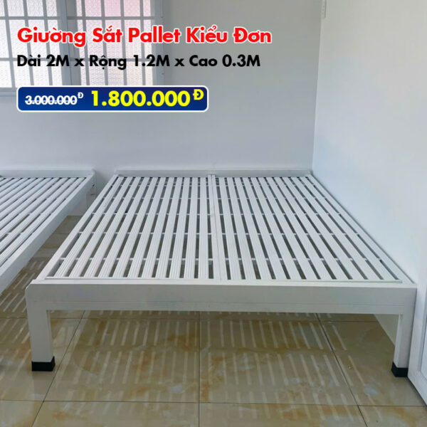[Rộng 1.2m] Giường Sắt Pallet – Giải Pháp Nội Thất Tiết Kiệm, Hiện Đại
