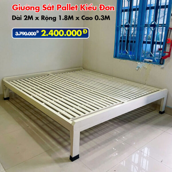[Rộng 1.8m] Giường Sắt Pallet – Giải Pháp Nội Thất Tiết Kiệm, Hiện Đại